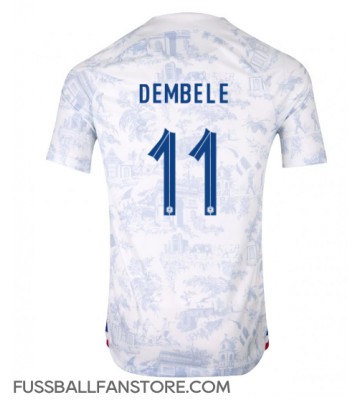 Frankreich Ousmane Dembele #11 Replik Auswärtstrikot WM 2022 Kurzarm